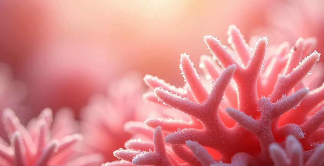 Microscopic view of lung cilia regenerating over three weeks, showing healing and recovery.