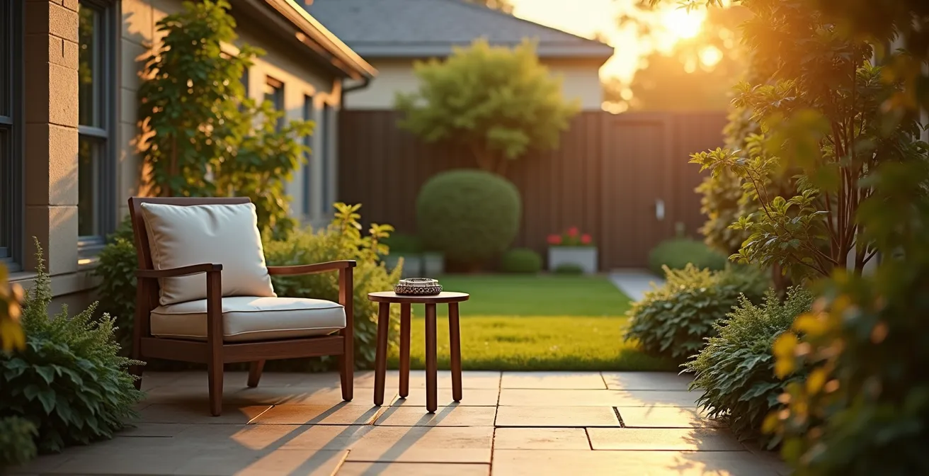 Welcoming outdoor seating area designated for smoking