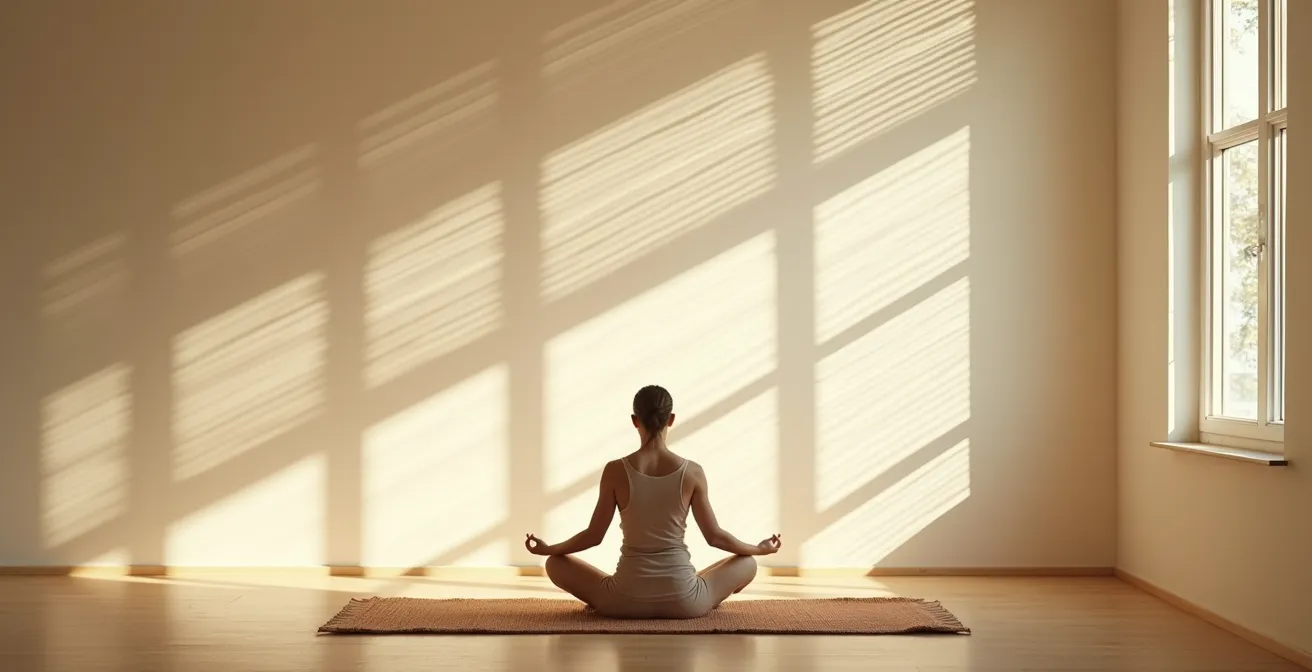 Abstract visualization of a person's silhouette with glowing empty spaces being filled with new colorful energy patterns